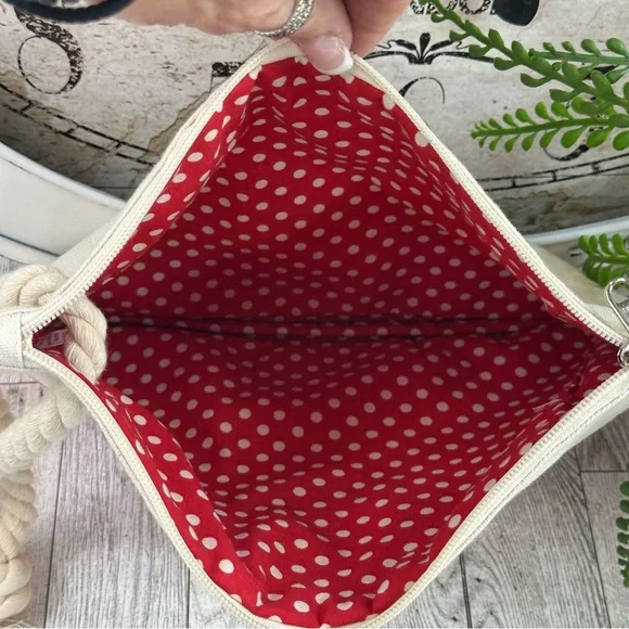 SUN Nautical Themed Blue Initial K Large Sea Bag & Rope Wristlet With Red Anchor - Picture 15 of 15